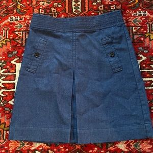 Loft Denim Pleated Miniskirt 00